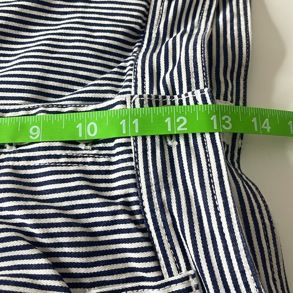 GAP High Rise Blue White Stripe Denim Shorts 12 Tall - Picture 11 of 14